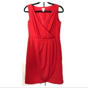 Sexy Red Faux Wrap Dress